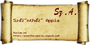 Szánthó Appia névjegykártya